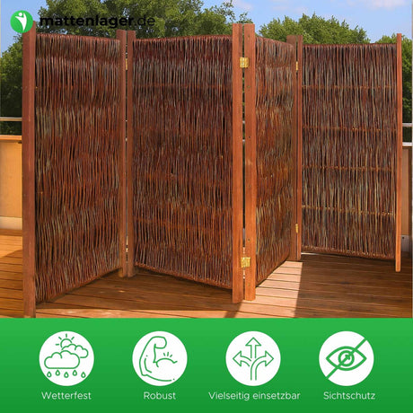 Weiden-Paravent LIZ in Anwendung