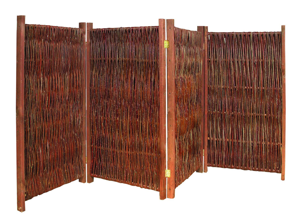 Weiden-Paravent LIZ - 4-teiliger Sichtschutz für Zuhause und Garten