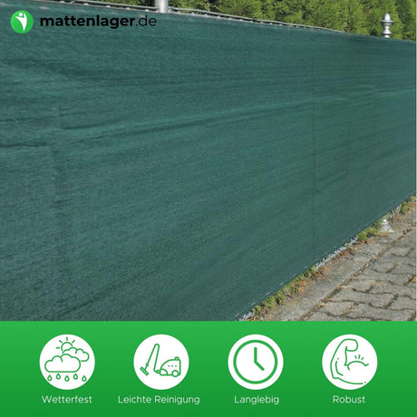 Zaunblende COURT Grün in Anwendung