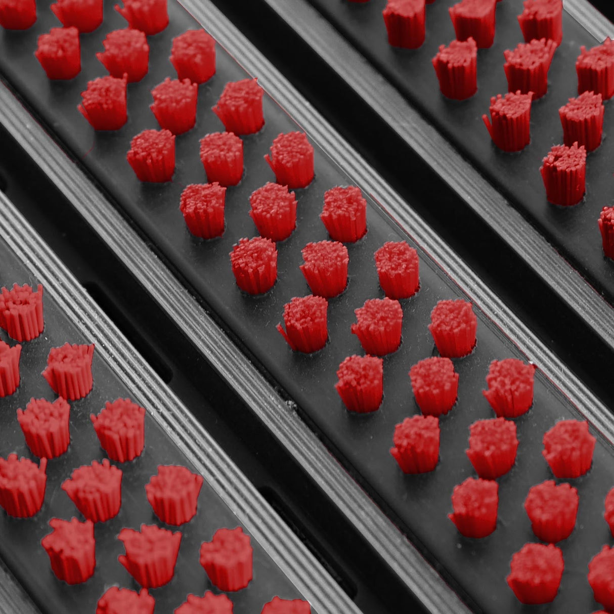 Eingangsmatte ALUFLOW mit Bürsten-Einsatz | Dunkelrot