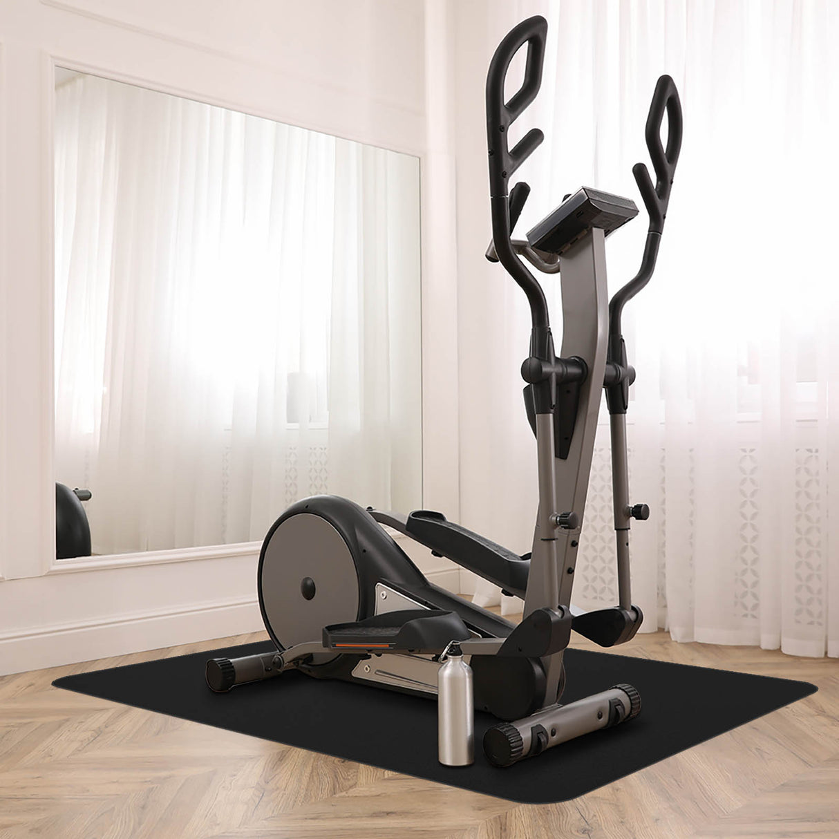 Bodenschutzmatte farbig - Schutzmatte Fitnessgerät | Schwarz