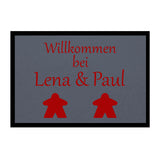 Fußmatte HOME STYLE - "Willkommen Meeple" - personalisierbar