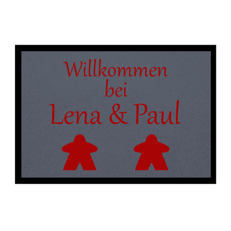 Fußmatte HOME STYLE - "Willkommen Meeple" - personalisierbar