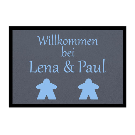Fußmatte HOME STYLE - "Willkommen Meeple" - personalisierbar