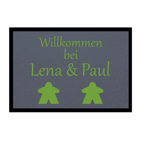 Fußmatte HOME STYLE - "Willkommen Meeple" - personalisierbar
