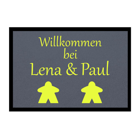 Fußmatte HOME STYLE - "Willkommen Meeple" - personalisierbar