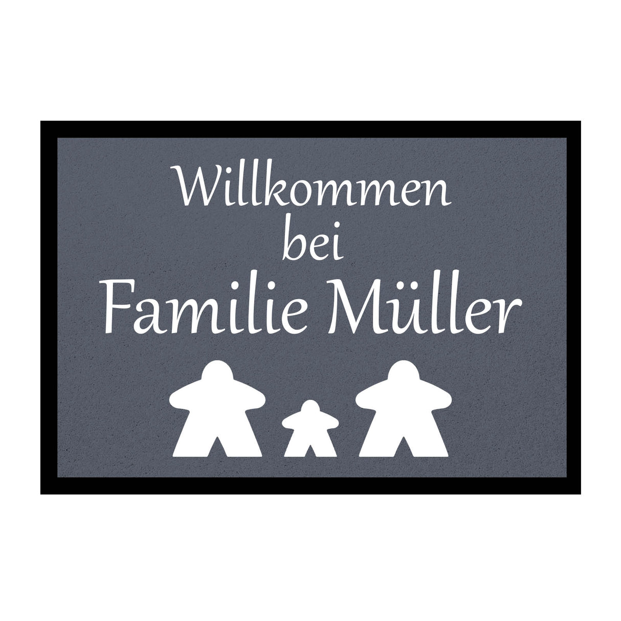 Fußmatte HOME STYLE - "Willkommen Meeple" - personalisierbar