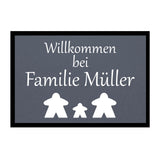 Fußmatte HOME STYLE - "Willkommen Meeple" - personalisierbar