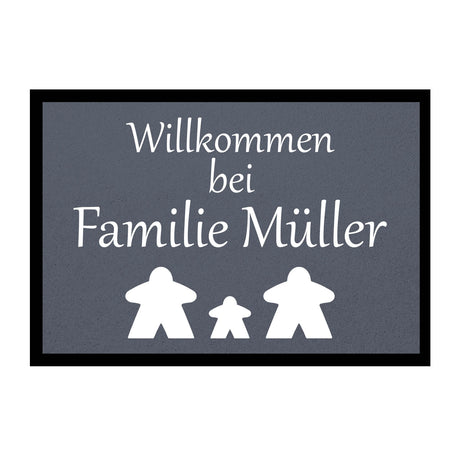Fußmatte HOME STYLE - "Willkommen Meeple" - personalisierbar