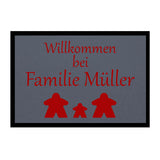 Fußmatte HOME STYLE - "Willkommen Meeple" - personalisierbar