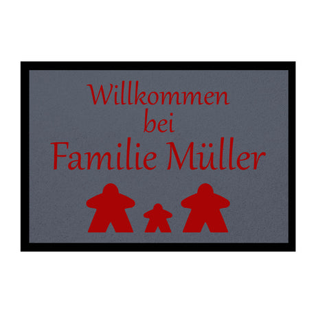 Fußmatte HOME STYLE - "Willkommen Meeple" - personalisierbar