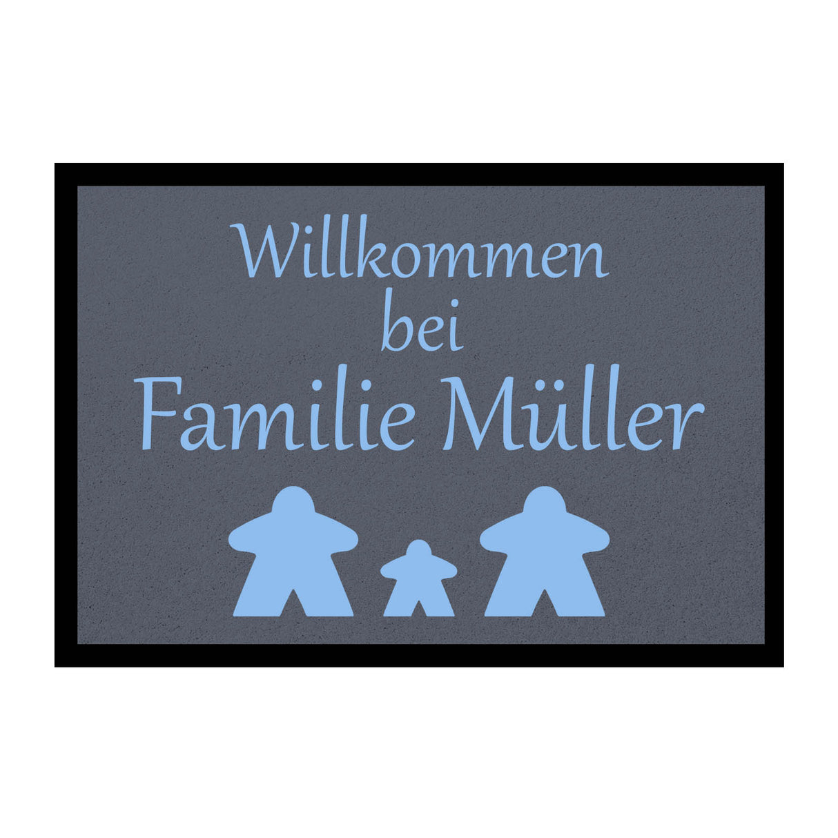 Fußmatte HOME STYLE - "Willkommen Meeple" - personalisierbar