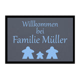 Fußmatte HOME STYLE - "Willkommen Meeple" - personalisierbar