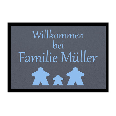 Fußmatte HOME STYLE - "Willkommen Meeple" - personalisierbar