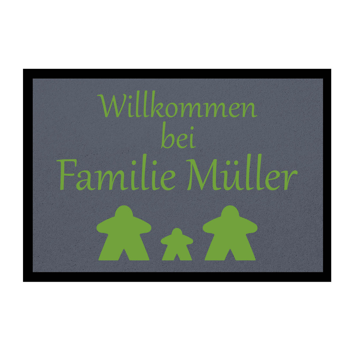 Fußmatte HOME STYLE - "Willkommen Meeple" - personalisierbar