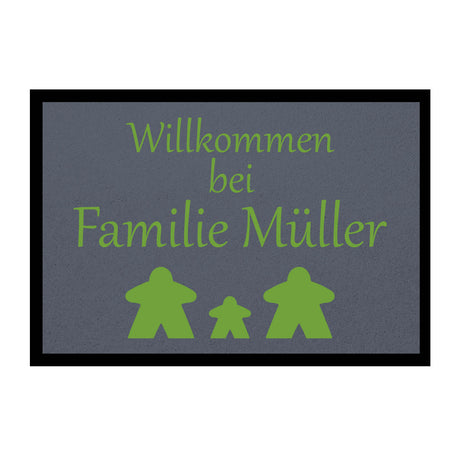 Fußmatte HOME STYLE - "Willkommen Meeple" - personalisierbar