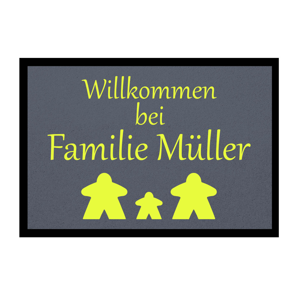 Fußmatte HOME STYLE - "Willkommen Meeple" - personalisierbar