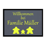 Fußmatte HOME STYLE - "Willkommen Meeple" - personalisierbar
