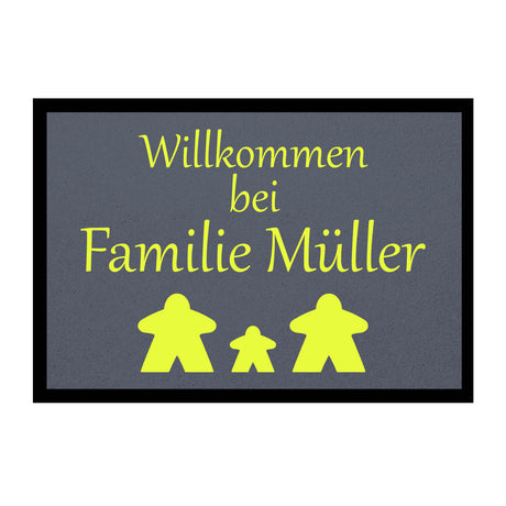 Fußmatte HOME STYLE - "Willkommen Meeple" - personalisierbar