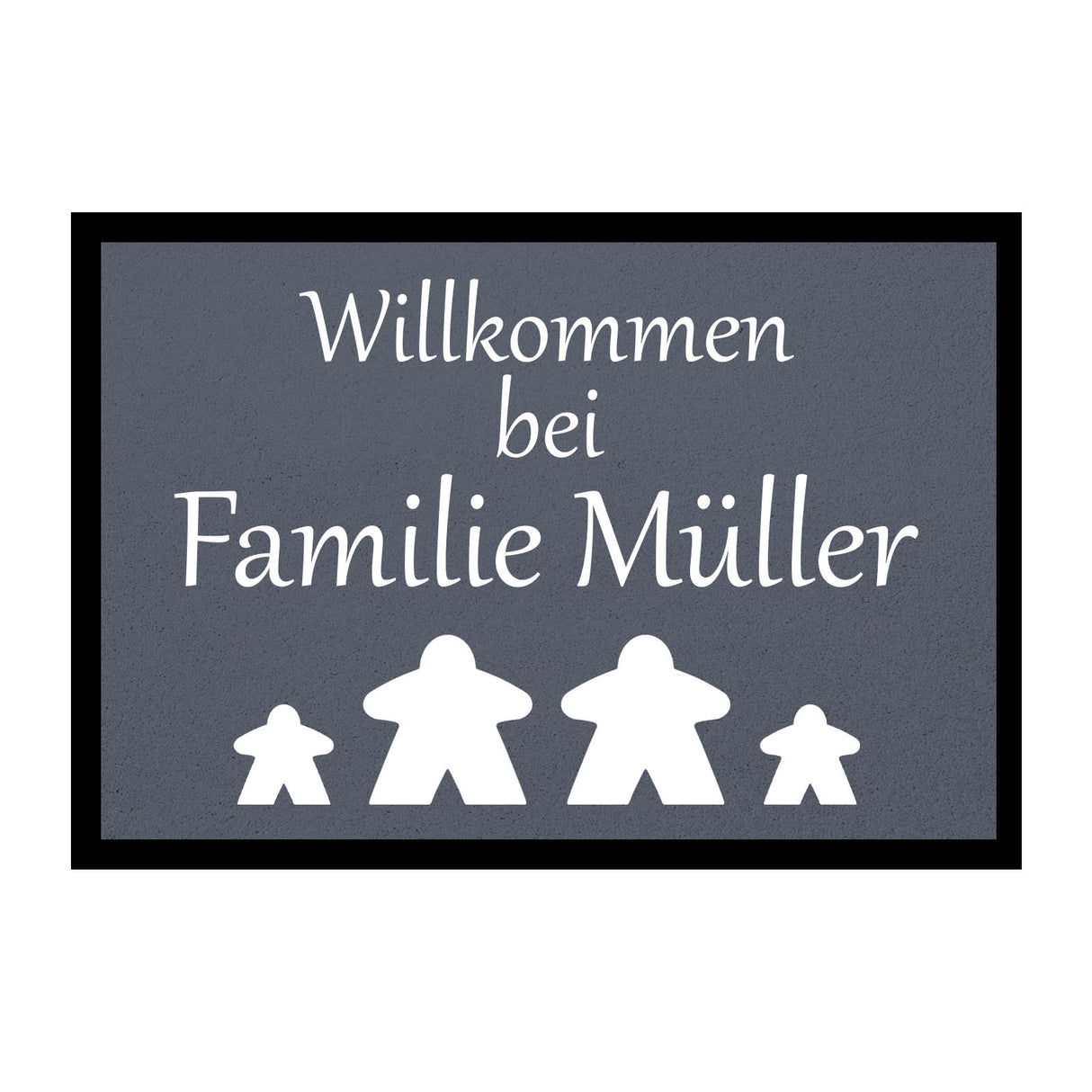 Fußmatte HOME STYLE - "Willkommen Meeple" - personalisierbar