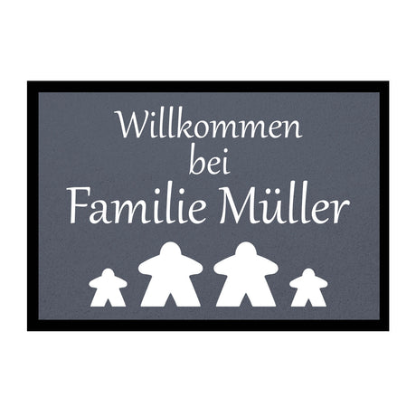 Fußmatte HOME STYLE - "Willkommen Meeple" - personalisierbar