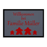 Fußmatte HOME STYLE - "Willkommen Meeple" - personalisierbar