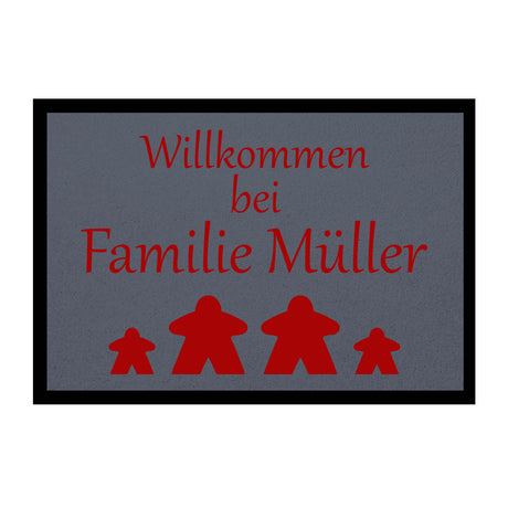 Fußmatte HOME STYLE - "Willkommen Meeple" - personalisierbar