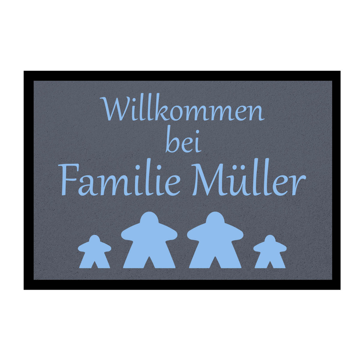 Fußmatte HOME STYLE - "Willkommen Meeple" - personalisierbar