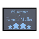 Fußmatte HOME STYLE - "Willkommen Meeple" - personalisierbar