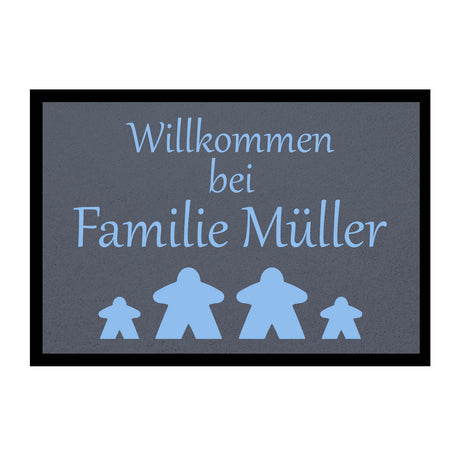 Fußmatte HOME STYLE - "Willkommen Meeple" - personalisierbar