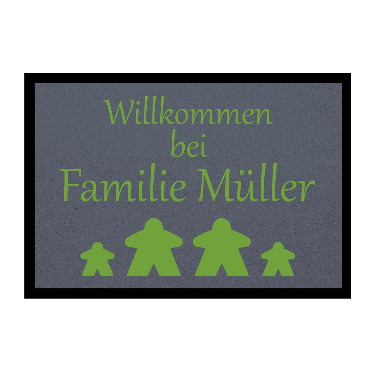 Fußmatte HOME STYLE - "Willkommen Meeple" - personalisierbar
