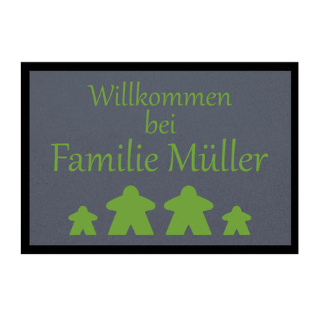 Fußmatte HOME STYLE - "Willkommen Meeple" - personalisierbar