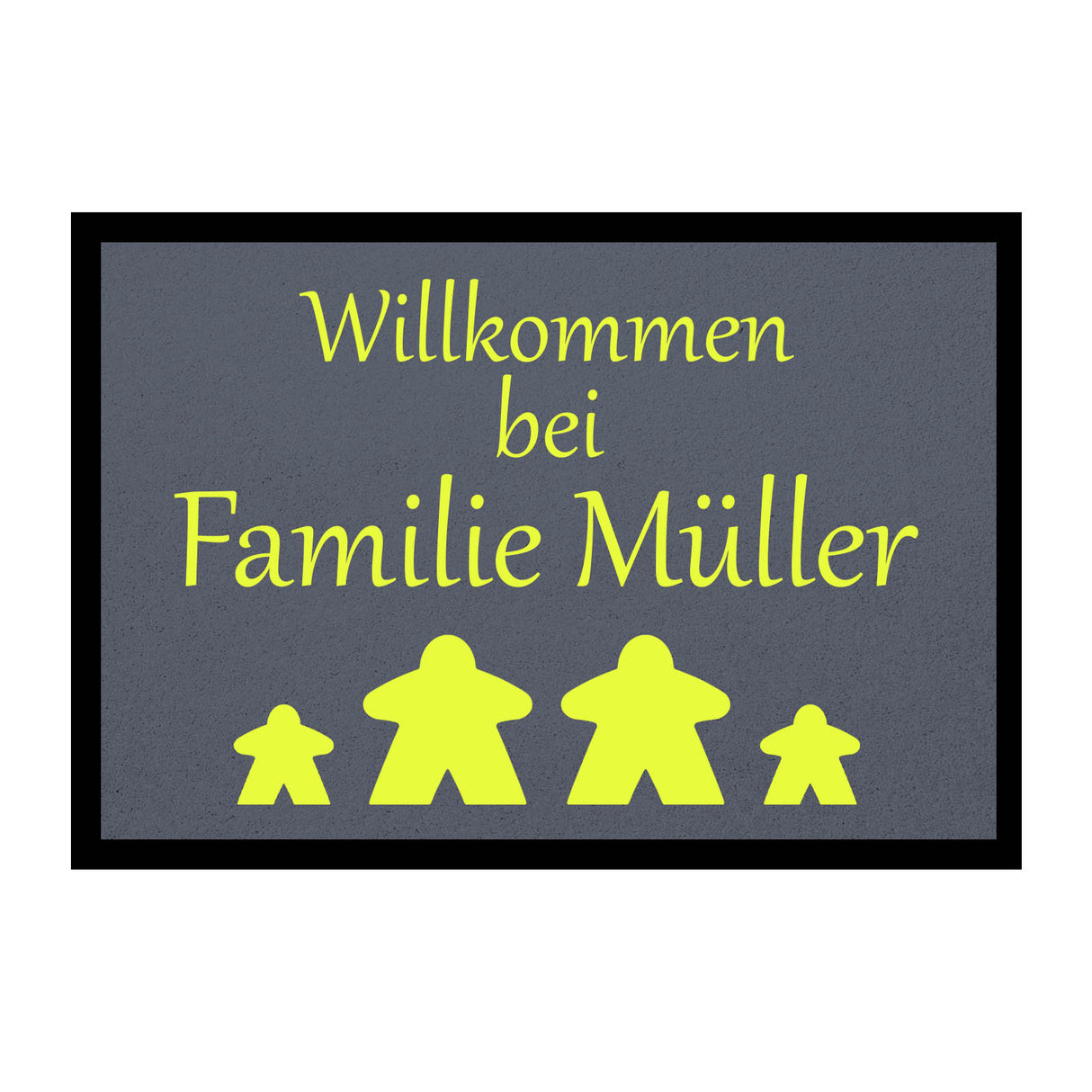 Fußmatte HOME STYLE - "Willkommen Meeple" - personalisierbar