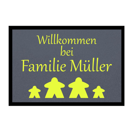 Fußmatte HOME STYLE - "Willkommen Meeple" - personalisierbar