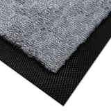 Fußmatte SPORT STYLE - Design "Fußballfeld mit Name" - personalisierbar | Mittelgrau/Weiß