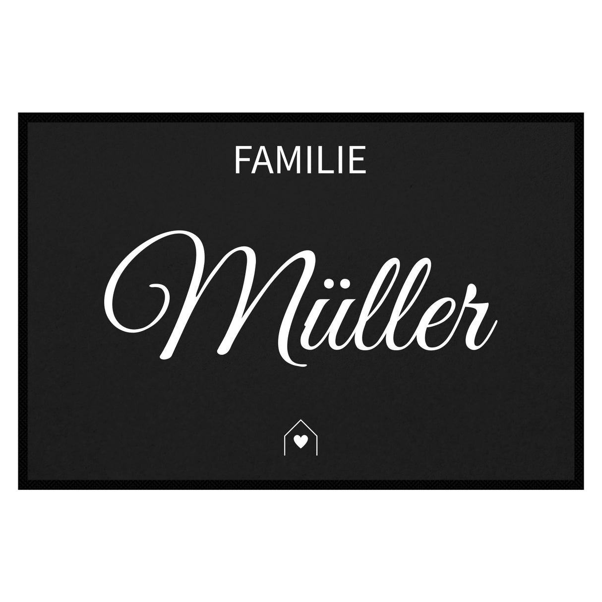 personalisierte Fußmatte Family House - Schwarz