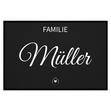 personalisierte Fußmatte Family House - Schwarz