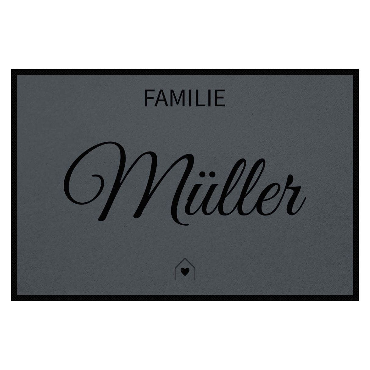 personalisierte Fußmatte Family House - Grau