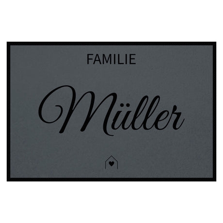 personalisierte Fußmatte Family House - Grau