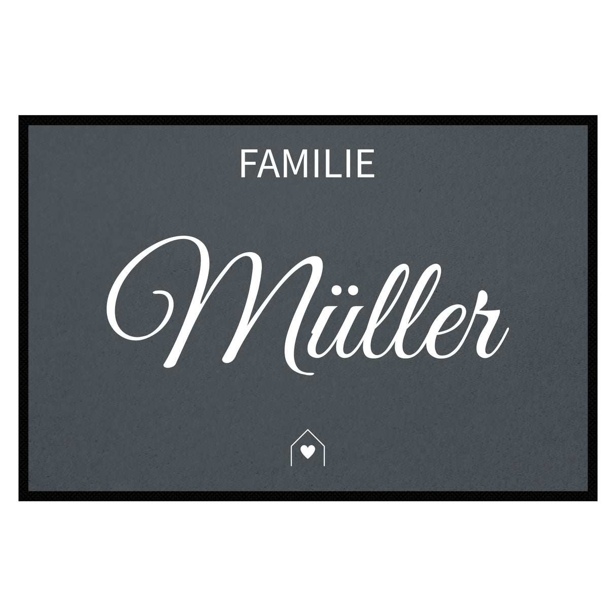 personalisierte Fußmatte Family House - Grau