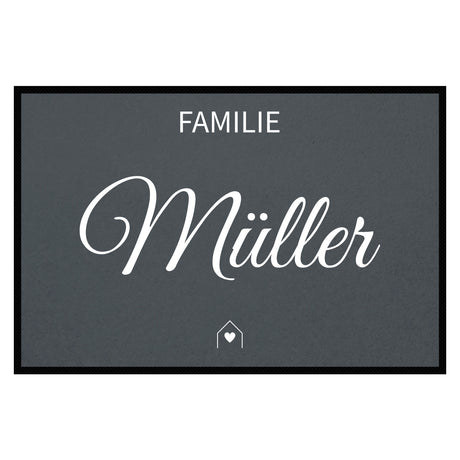personalisierte Fußmatte Family House - Grau