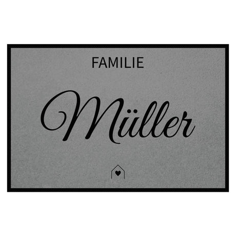 personalisierte Fußmatte Family House - Grau