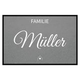 personalisierte Fußmatte Family House - Grau