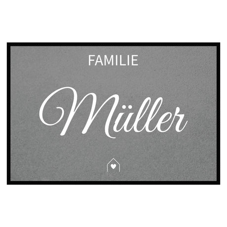 personalisierte Fußmatte Family House - Grau