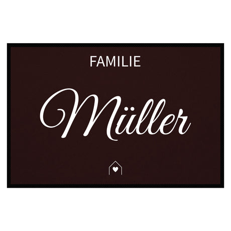 personalisierte Fußmatte Family House - Braun