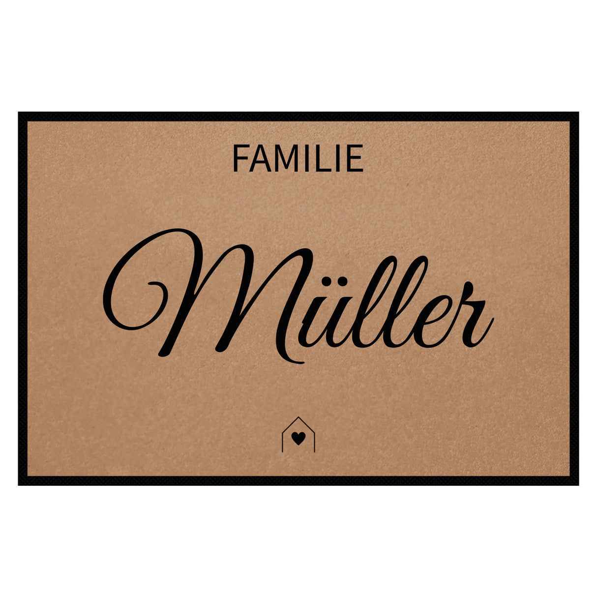 personalisierte Fußmatte Family House - Mocca
