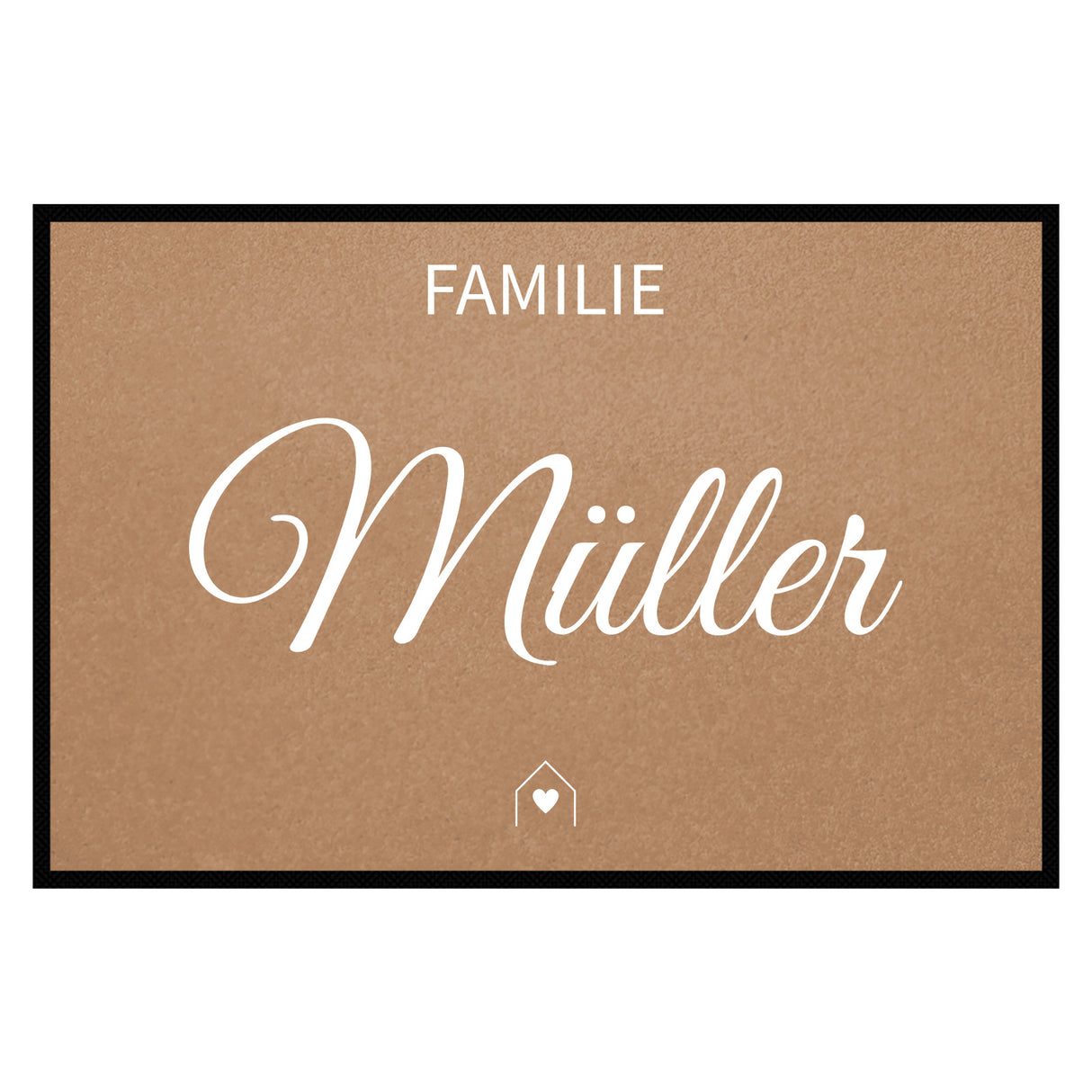 personalisierte Fußmatte Family House - Mocca