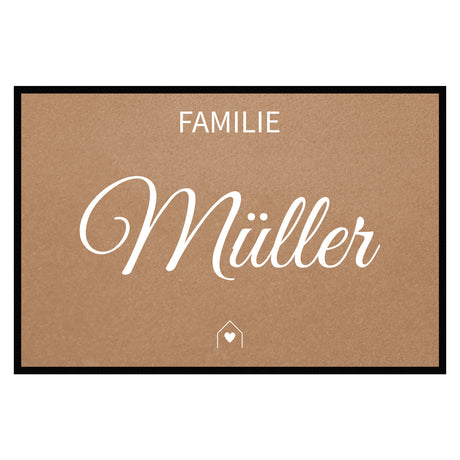 personalisierte Fußmatte Family House - Mocca
