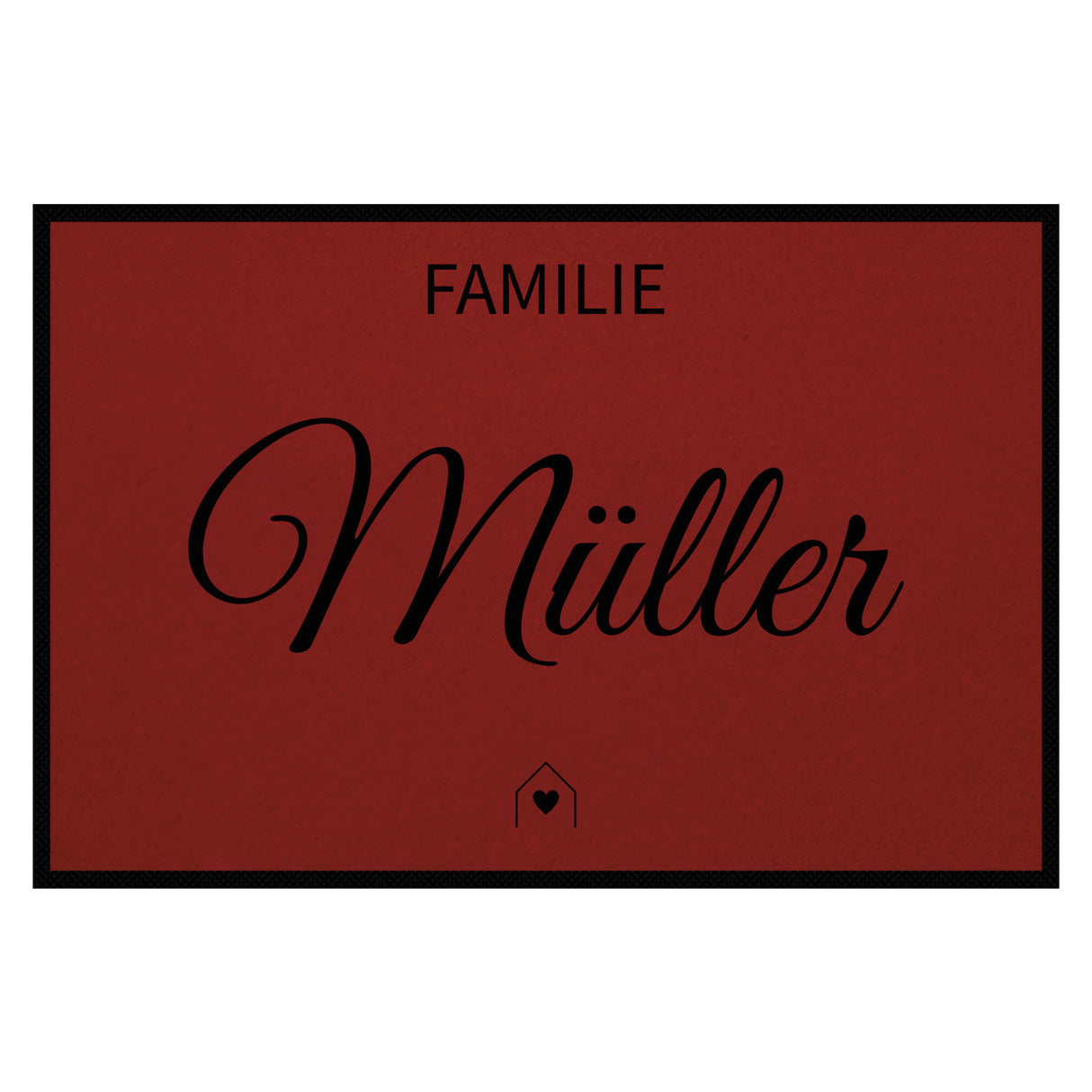 personalisierte Fußmatte Family House - Rot