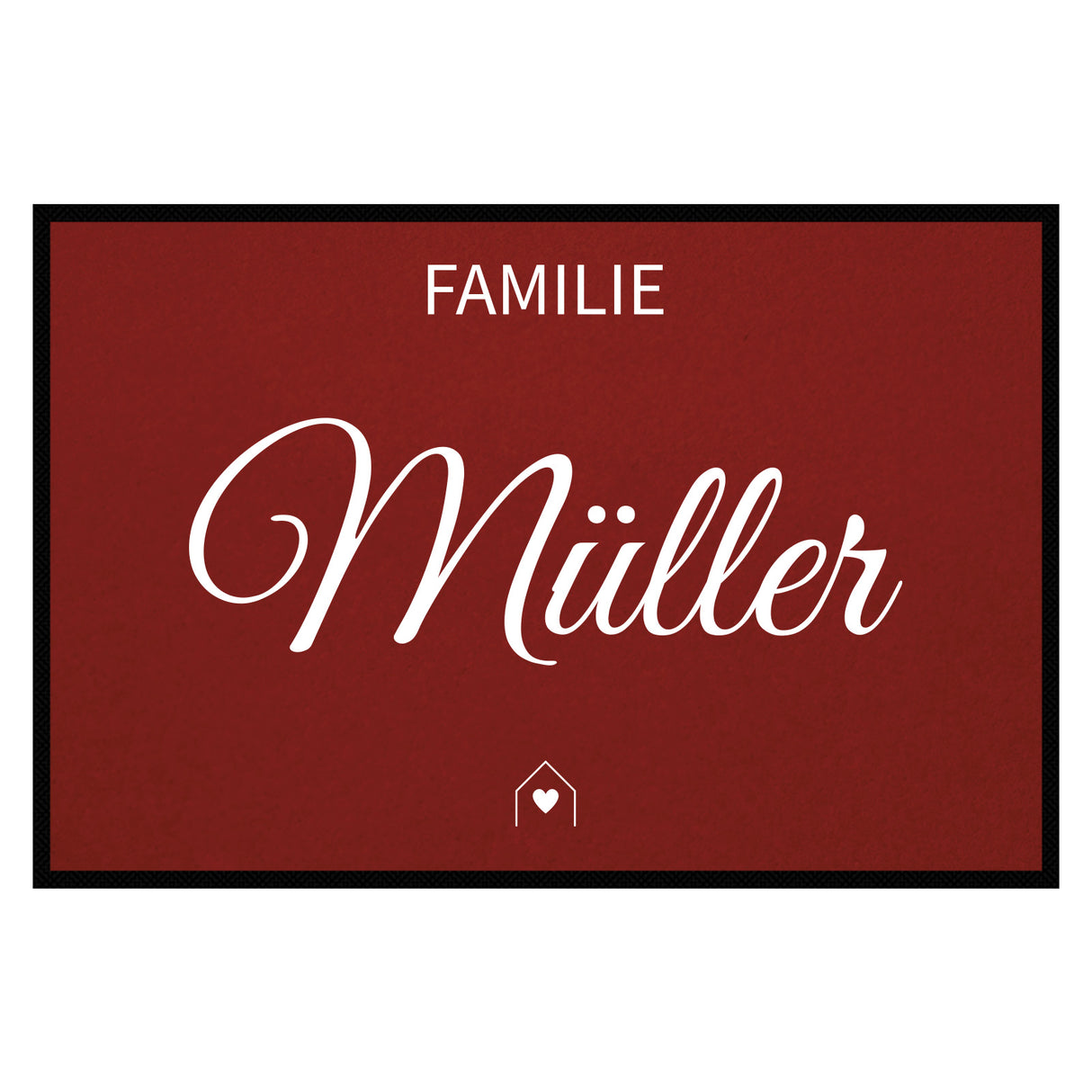 personalisierte Fußmatte Family House - Rot